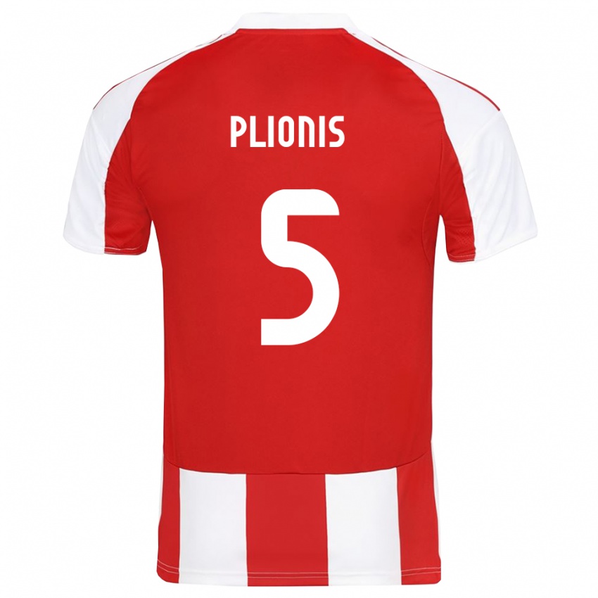 ילדים פרסקבאס פליוניס #5 אדום לבן ג'רזי ביתית 2025/26 חולצה קצרה