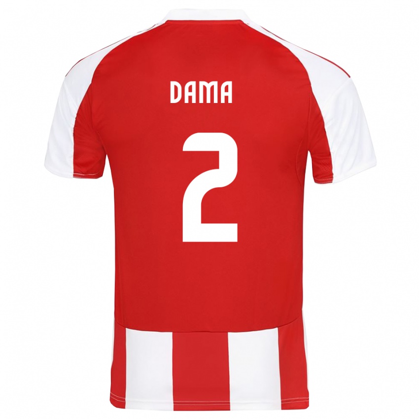 ילדים אנטוניס דמא #2 אדום לבן ג'רזי ביתית 2025/26 חולצה קצרה