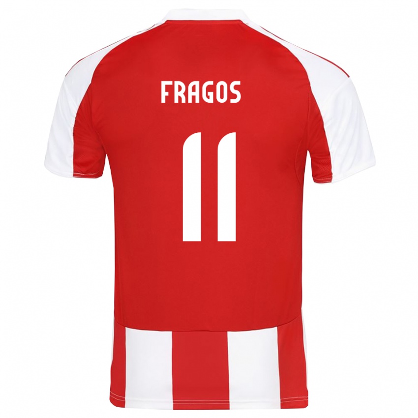 ילדים Georgios Fragos #11 אדום לבן ג'רזי ביתית 2025/26 חולצה קצרה