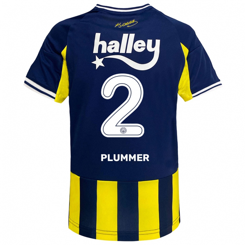 ילדים קוניה פלאמר #2 צהוב כחול נייבי לבן ג'רזי ביתית 2025/26 חולצה קצרה