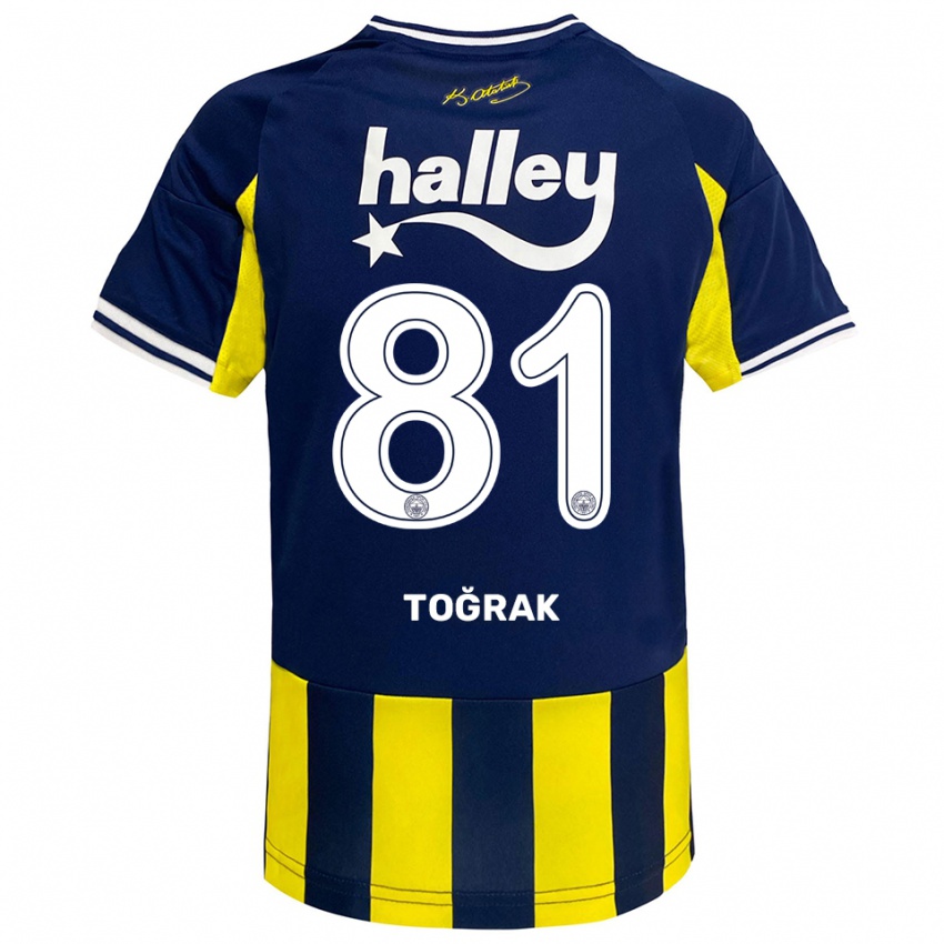 ילדים שוקור טוגראק #81 צהוב כחול נייבי לבן ג'רזי ביתית 2025/26 חולצה קצרה