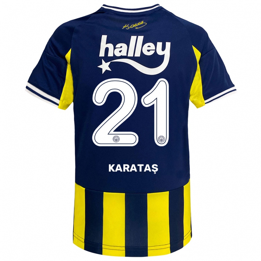ילדים Haydar Karataş #21 צהוב כחול נייבי לבן ג'רזי ביתית 2025/26 חולצה קצרה