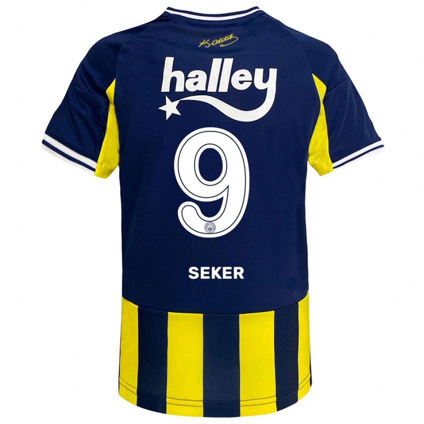 ילדים Busem Şeker #9 צהוב כחול נייבי לבן ג'רזי ביתית 2025/26 חולצה קצרה