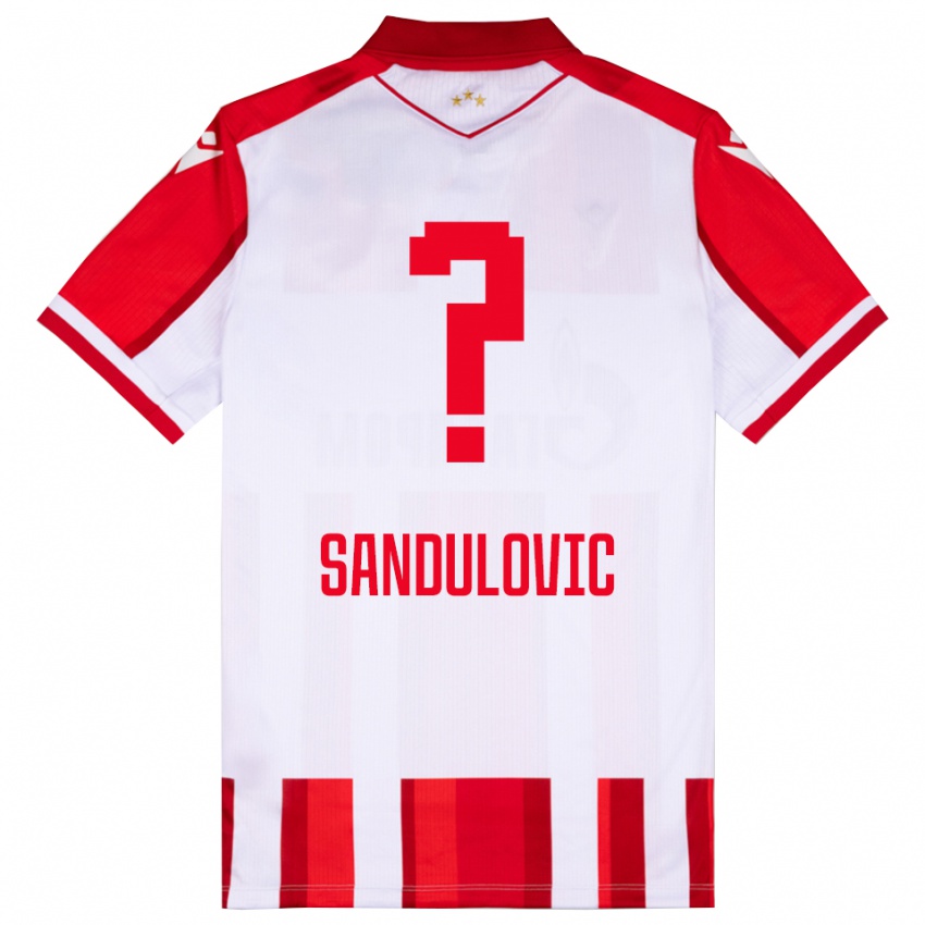 ילדים Uros Sandulovic #0 אדום לבן ג'רזי ביתית 2025/26 חולצה קצרה