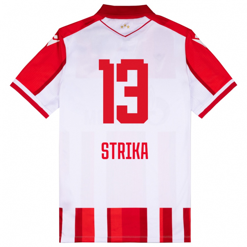 ילדים Matej Strika #13 אדום לבן ג'רזי ביתית 2025/26 חולצה קצרה