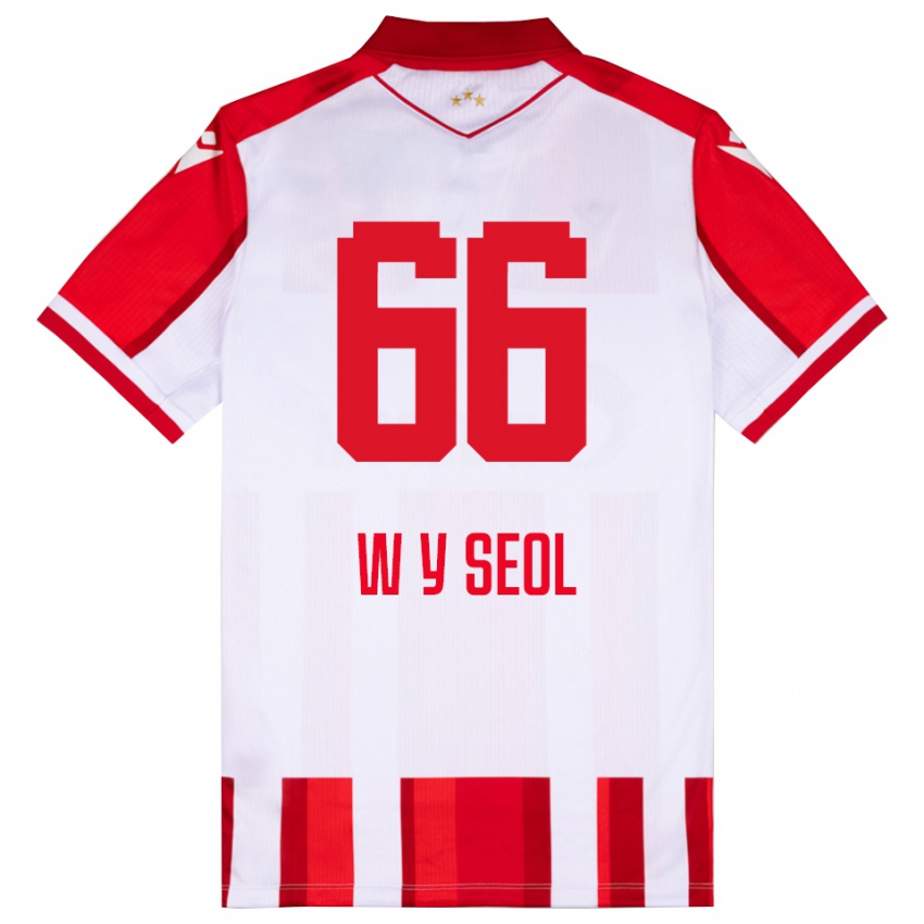 ילדים סאול יונג-וו #66 אדום לבן ג'רזי ביתית 2025/26 חולצה קצרה