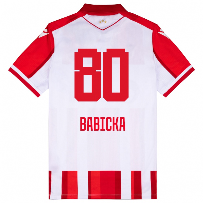 ילדים שאבי באביקה #80 אדום לבן ג'רזי ביתית 2025/26 חולצה קצרה
