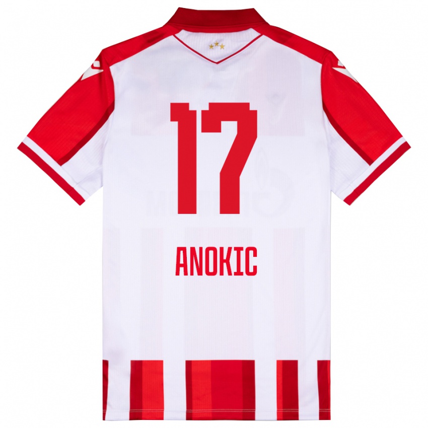 ילדים Dragan Anokic #17 אדום לבן ג'רזי ביתית 2025/26 חולצה קצרה