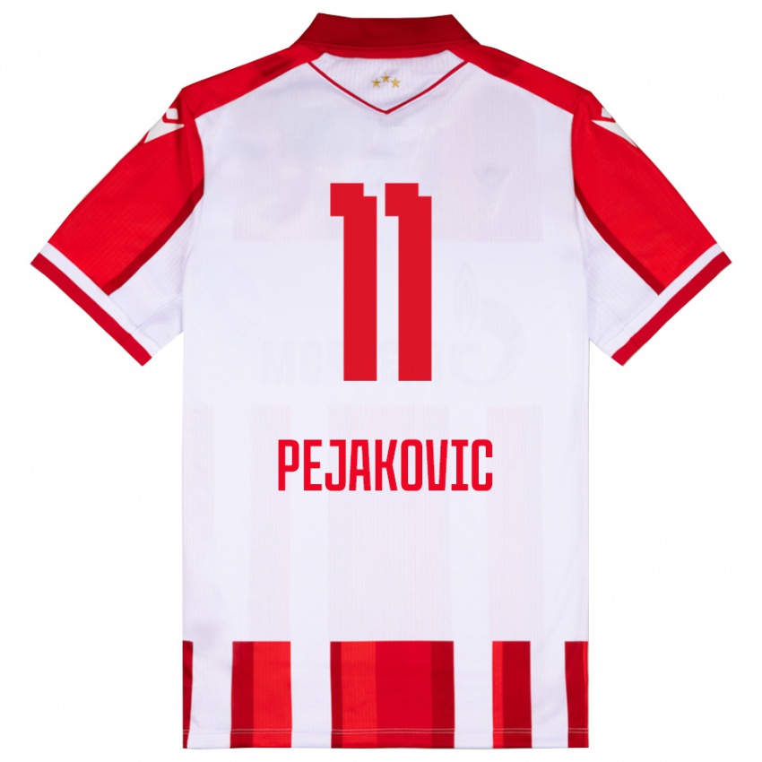 ילדים Andrija Pejakovic #11 אדום לבן ג'רזי ביתית 2025/26 חולצה קצרה