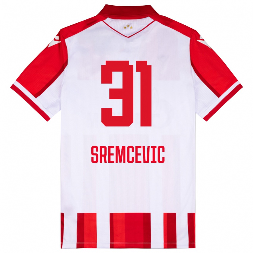 ילדים אורוש סרמצ'ביץ' #31 אדום לבן ג'רזי ביתית 2025/26 חולצה קצרה