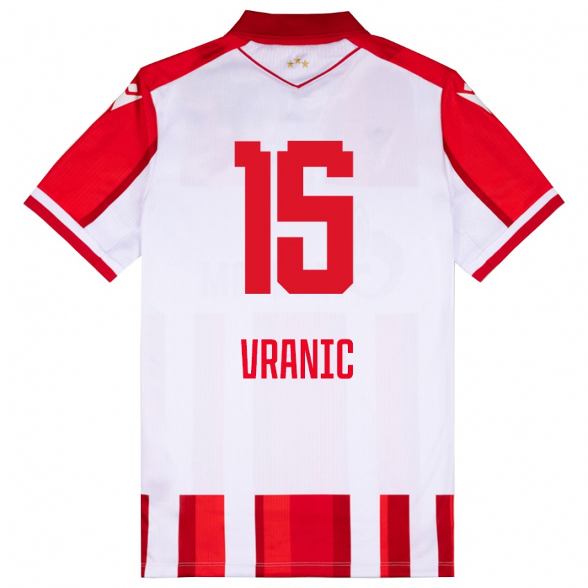 ילדים Djordje Vranic #15 אדום לבן ג'רזי ביתית 2025/26 חולצה קצרה