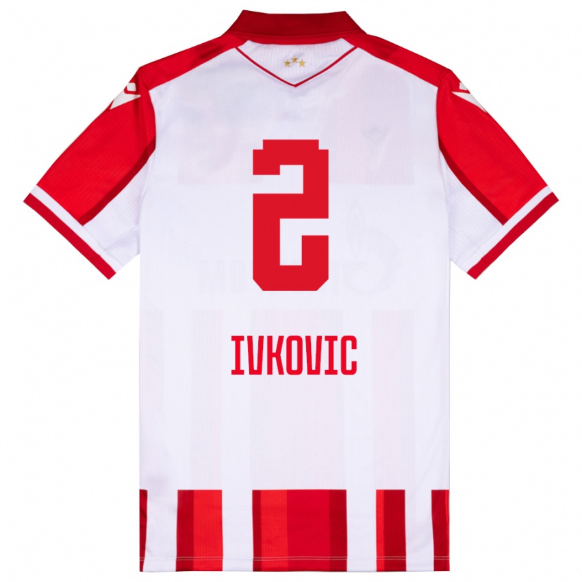 ילדים אוגניין איבקוביץ׳ #2 אדום לבן ג'רזי ביתית 2025/26 חולצה קצרה