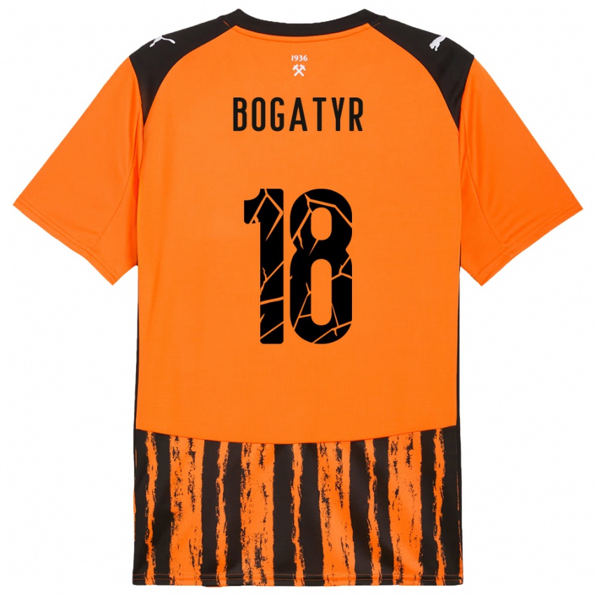 ילדים Mykyta Bogatyr #18 כתום שחור ג'רזי ביתית 2025/26 חולצה קצרה