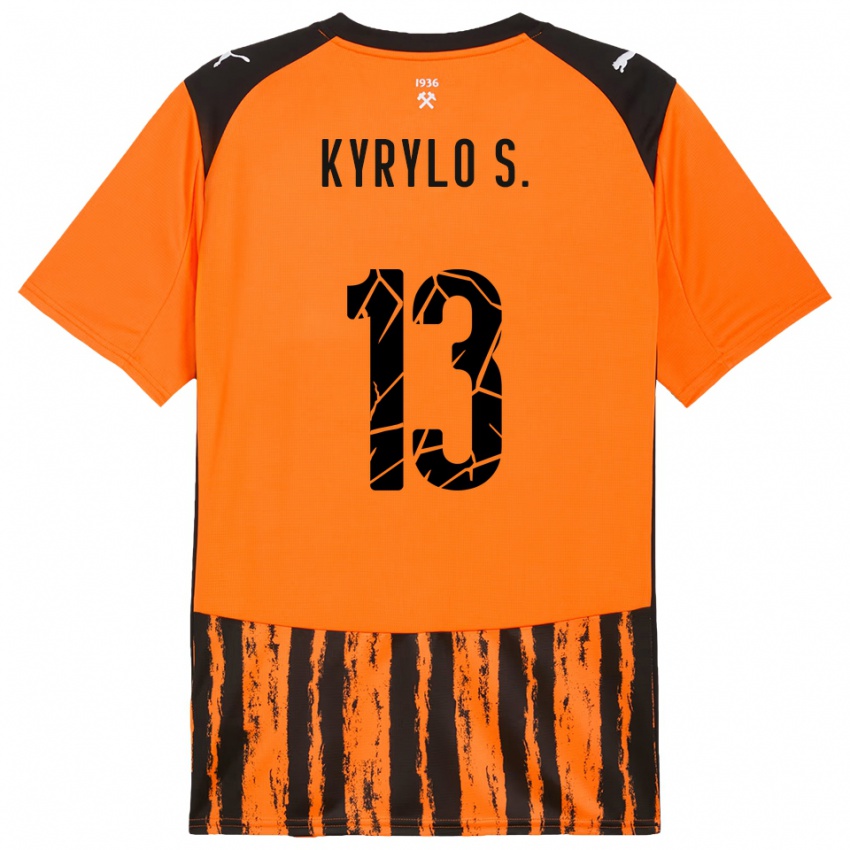 ילדים Kyrylo Savchenko #13 כתום שחור ג'רזי ביתית 2025/26 חולצה קצרה