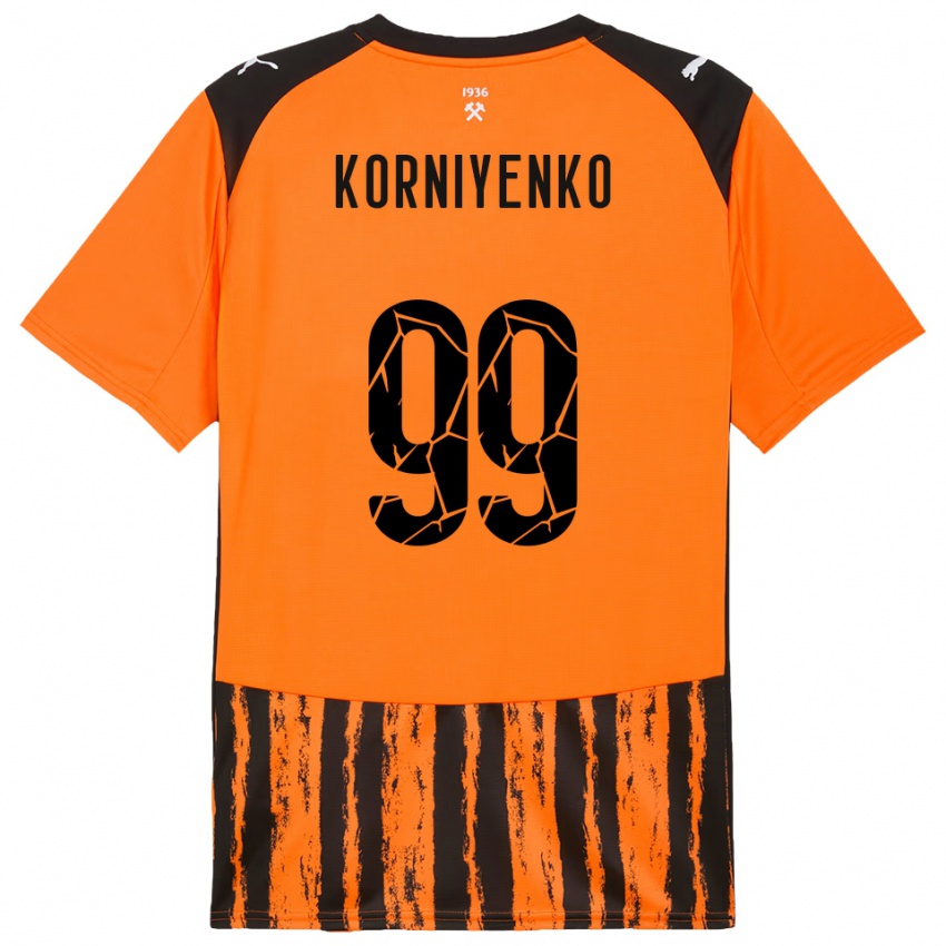 ילדים ויקטור קורניינקו #99 כתום שחור ג'רזי ביתית 2025/26 חולצה קצרה