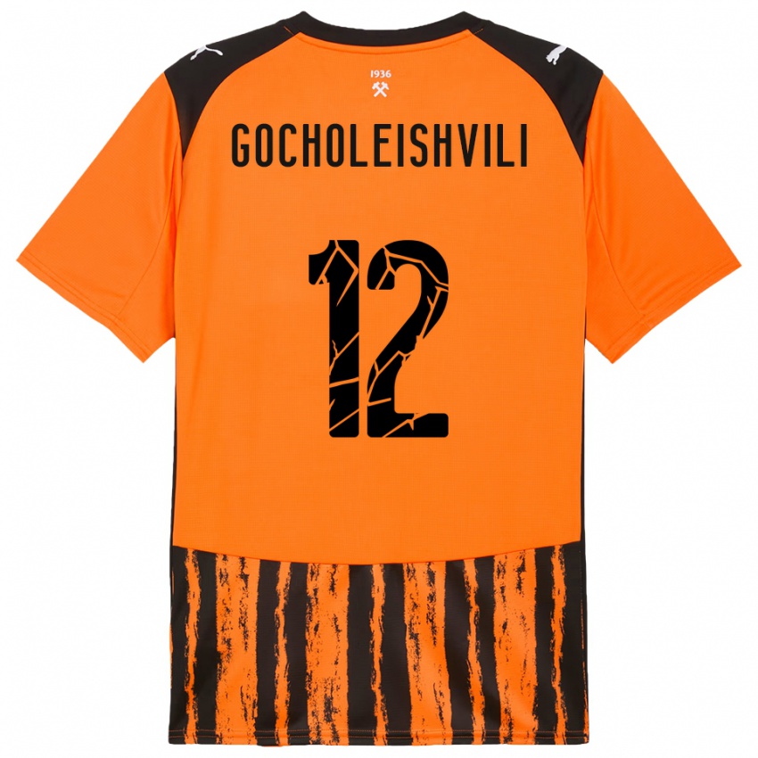 ילדים גיורגי גוצ'וליישווילי #12 כתום שחור ג'רזי ביתית 2025/26 חולצה קצרה