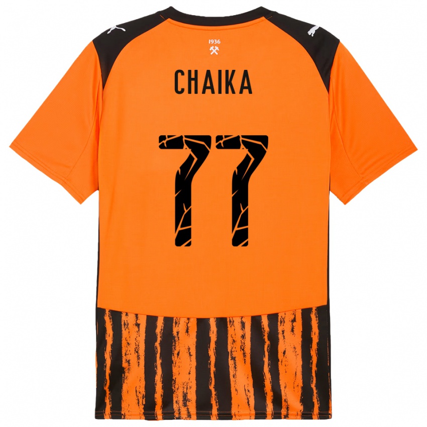 ילדים Nadiia Chaika #77 כתום שחור ג'רזי ביתית 2025/26 חולצה קצרה