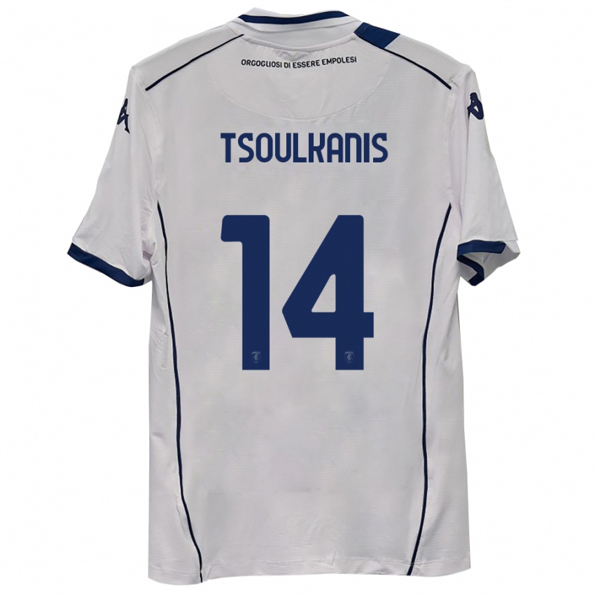 ילדים Konstantinos Tsoulkanis #14 כחול כהה הרחק ג'רזי 2025/26 חולצה קצרה