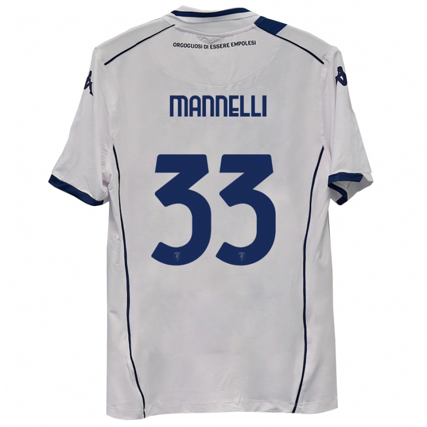 ילדים Matteo Mannelli #33 כחול כהה הרחק ג'רזי 2025/26 חולצה קצרה