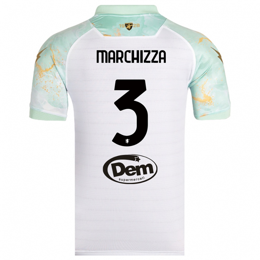 ילדים ריקרדו מרקיצה #3 לבן שחור הרחק ג'רזי 2025/26 חולצה קצרה