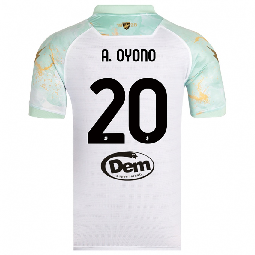 ילדים אנתוני אויונו #20 לבן שחור הרחק ג'רזי 2025/26 חולצה קצרה