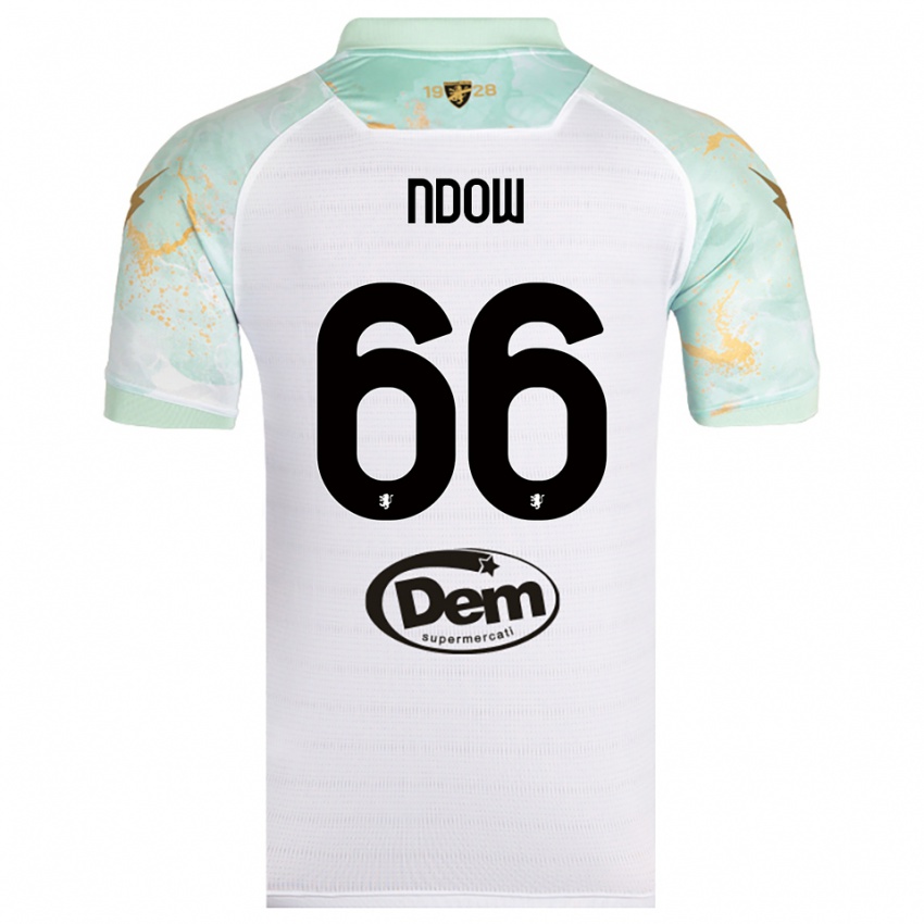 ילדים Abdoulie Ndow #66 לבן שחור הרחק ג'רזי 2025/26 חולצה קצרה