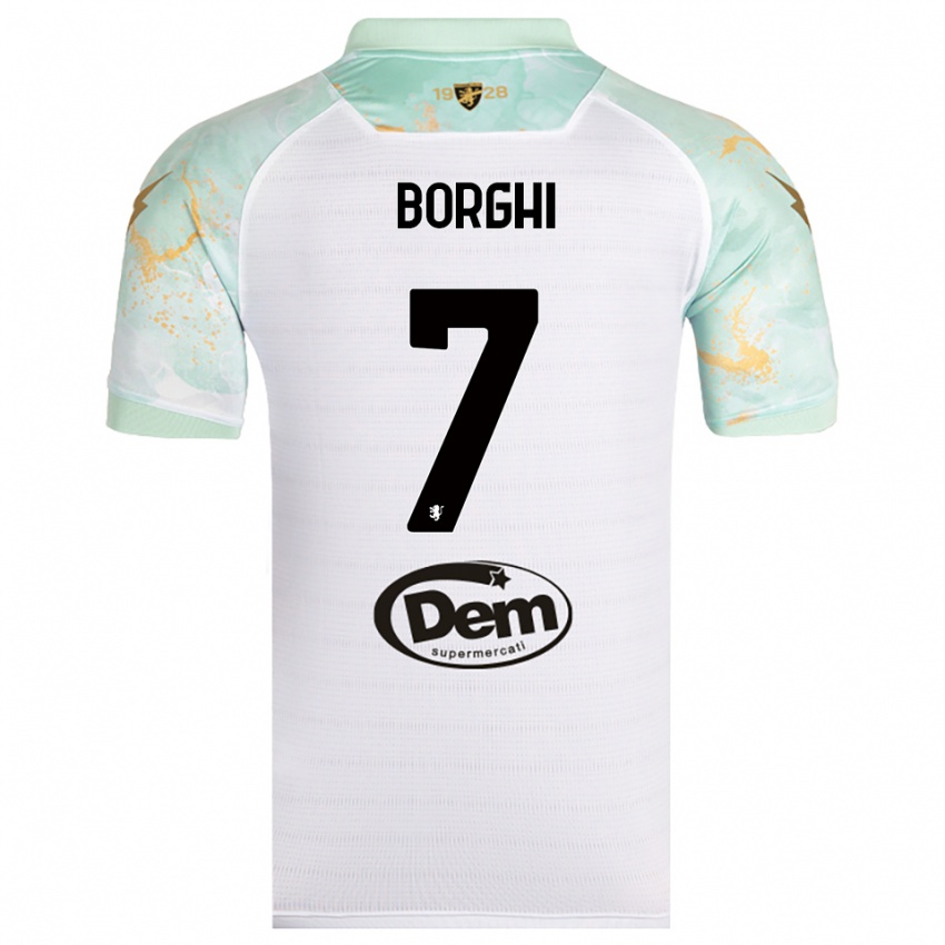 ילדים Giordano Borghi #7 לבן שחור הרחק ג'רזי 2025/26 חולצה קצרה
