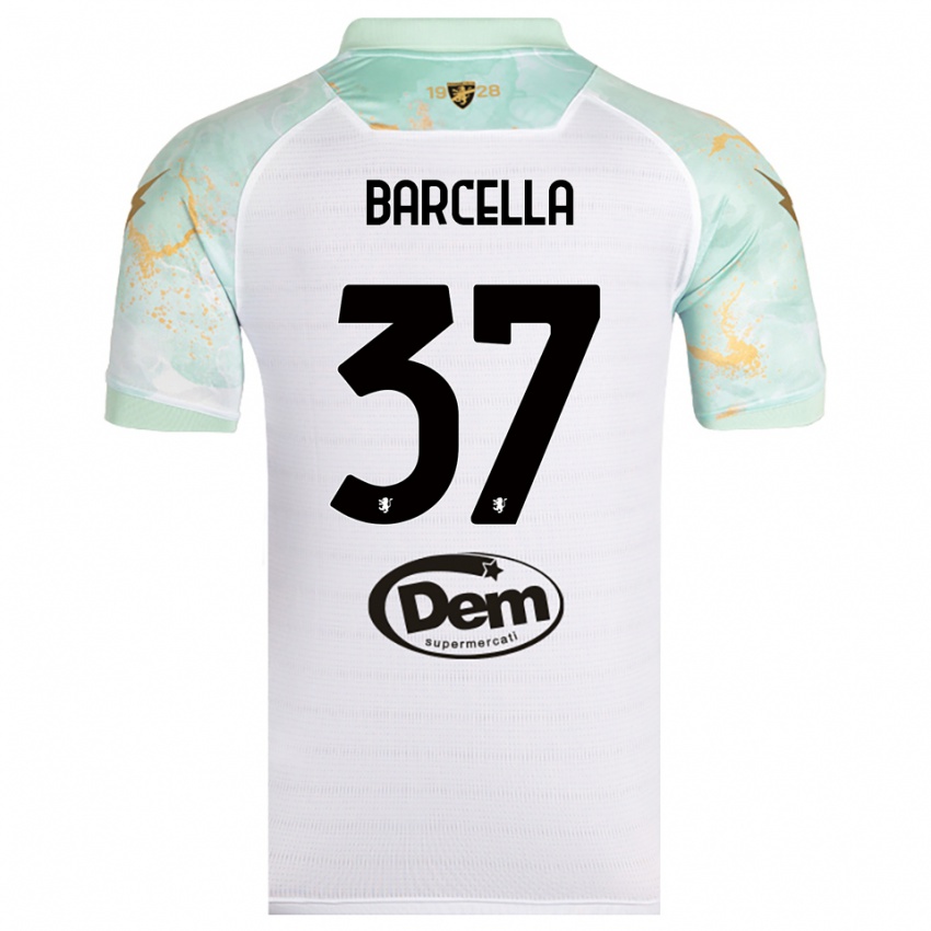 ילדים קווין ברצ׳לה #37 לבן שחור הרחק ג'רזי 2025/26 חולצה קצרה