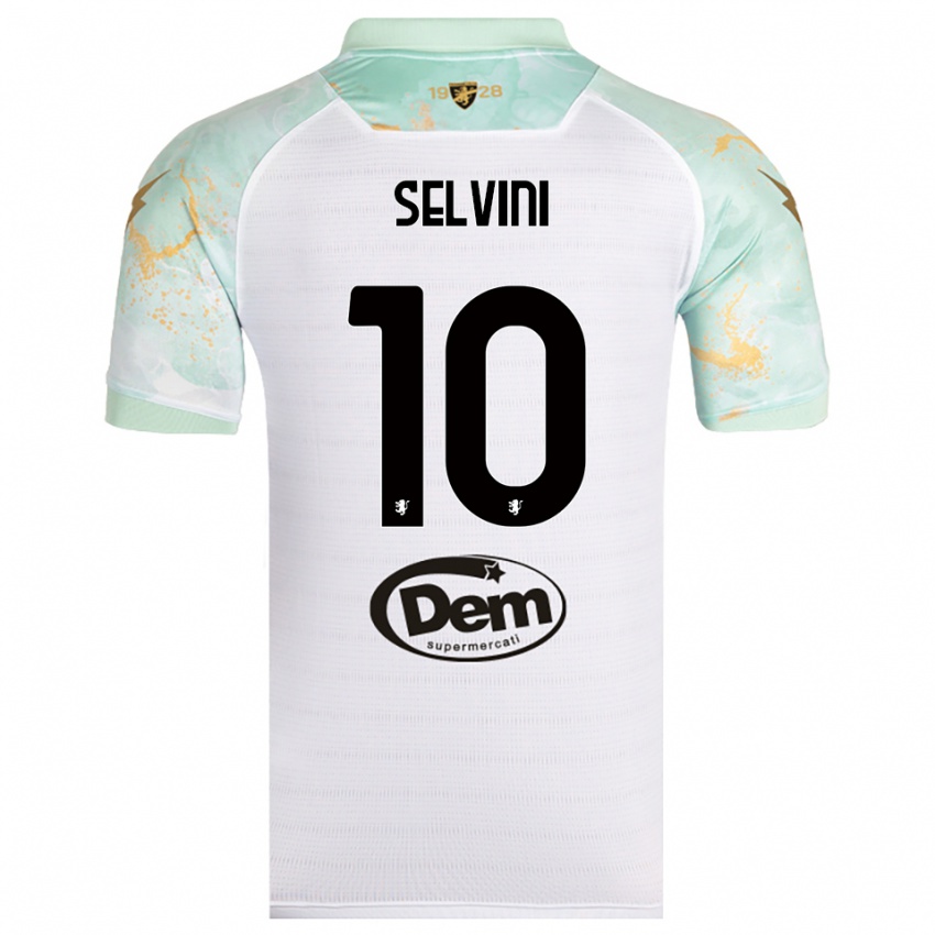 ילדים Alessandro Selvini #10 לבן שחור הרחק ג'רזי 2025/26 חולצה קצרה