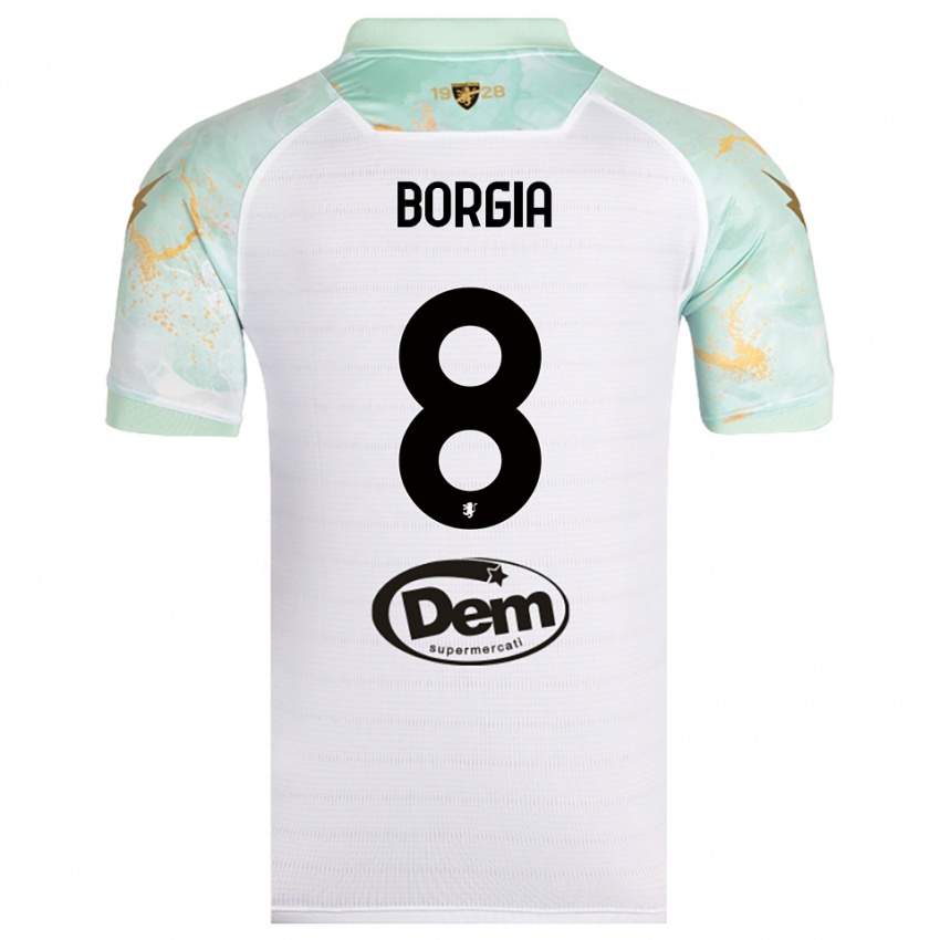 ילדים פרדיננדו בורג׳ה #8 לבן שחור הרחק ג'רזי 2025/26 חולצה קצרה