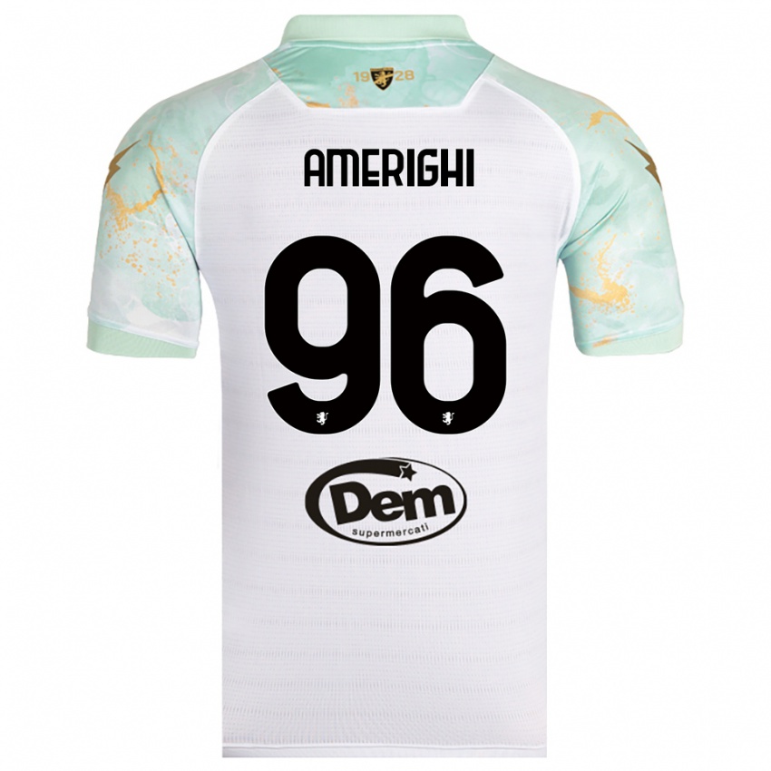 ילדים Igor Amerighi #96 לבן שחור הרחק ג'רזי 2025/26 חולצה קצרה