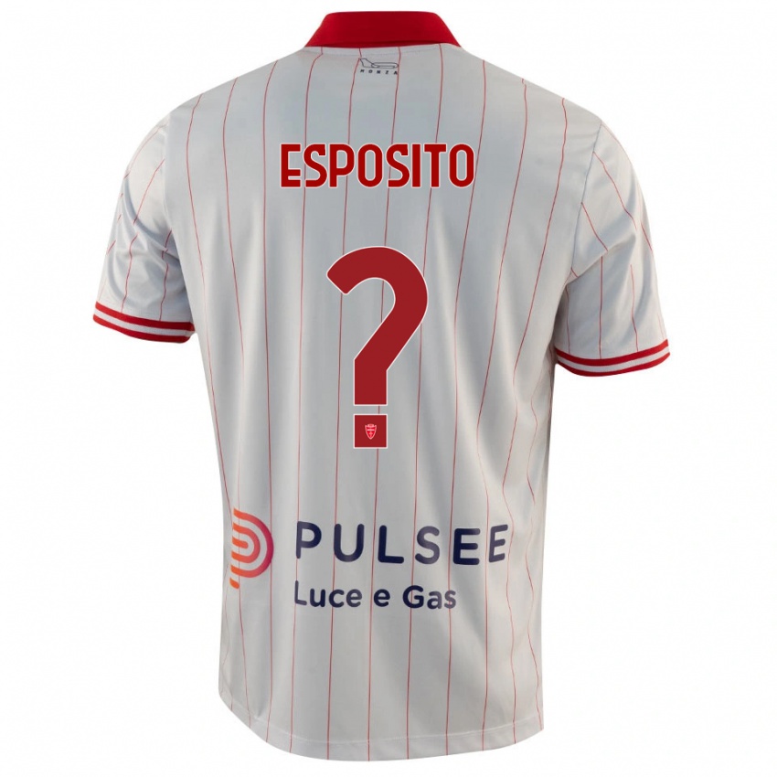 ילדים Marco Esposito #0 לבן אדום כחול הרחק ג'רזי 2025/26 חולצה קצרה