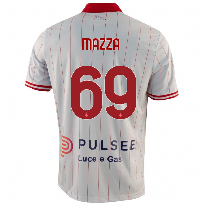 ילדים Andrea Mazza #69 לבן אדום כחול הרחק ג'רזי 2025/26 חולצה קצרה