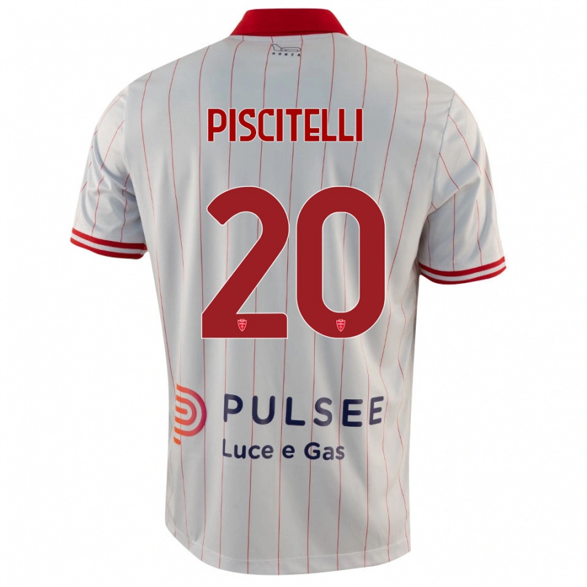 ילדים Pasquale Piscitelli #20 לבן אדום כחול הרחק ג'רזי 2025/26 חולצה קצרה