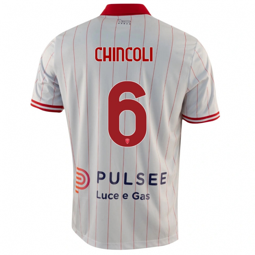 ילדים Lorenzo Chincoli #6 לבן אדום כחול הרחק ג'רזי 2025/26 חולצה קצרה