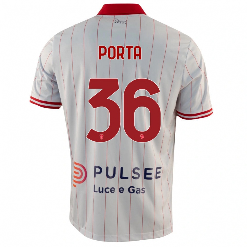 ילדים Matteo Porta #36 לבן אדום כחול הרחק ג'רזי 2025/26 חולצה קצרה