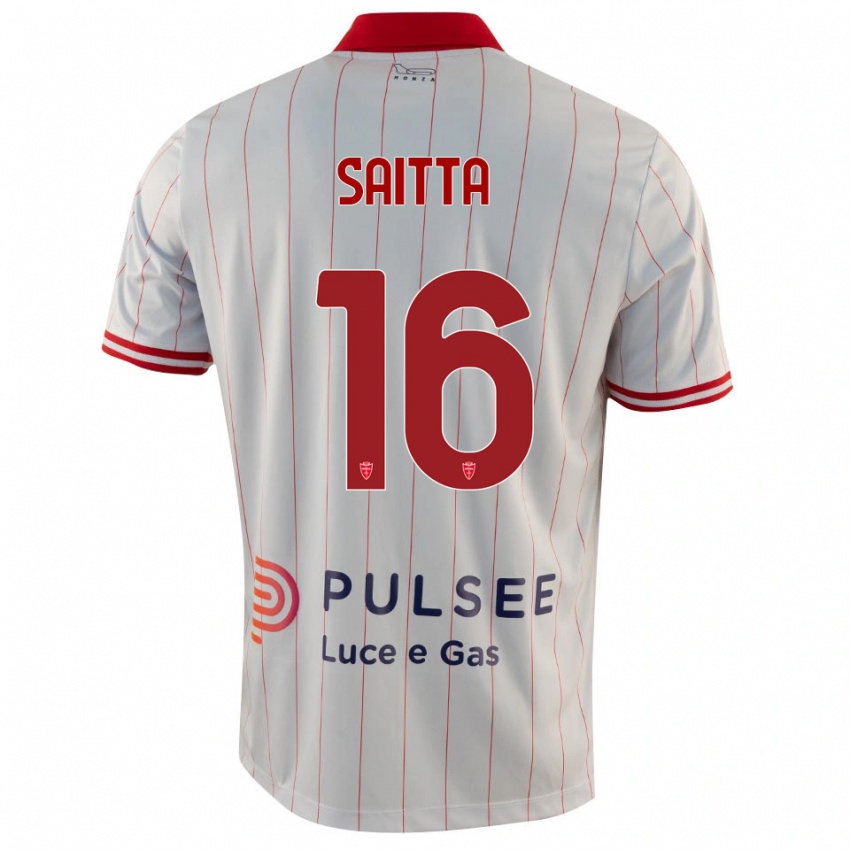 ילדים מטיה סאיטה #16 לבן אדום כחול הרחק ג'רזי 2025/26 חולצה קצרה