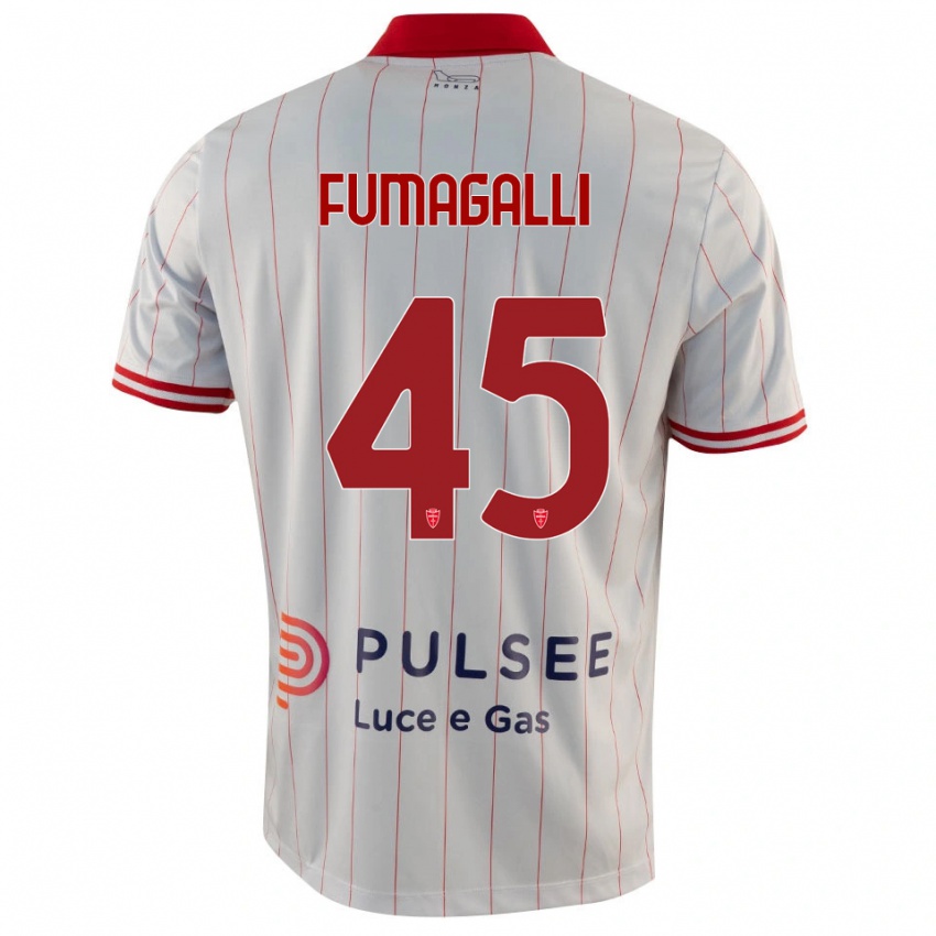 ילדים Valerio Fumagalli #45 לבן אדום כחול הרחק ג'רזי 2025/26 חולצה קצרה