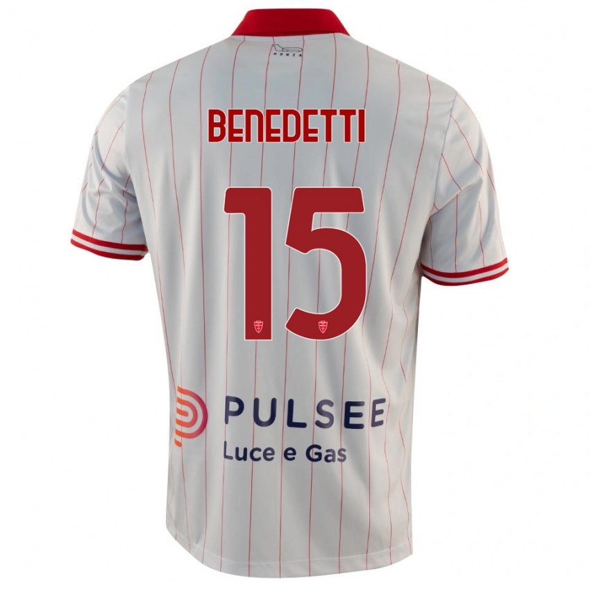 ילדים Elia Benedetti #15 לבן אדום כחול הרחק ג'רזי 2025/26 חולצה קצרה