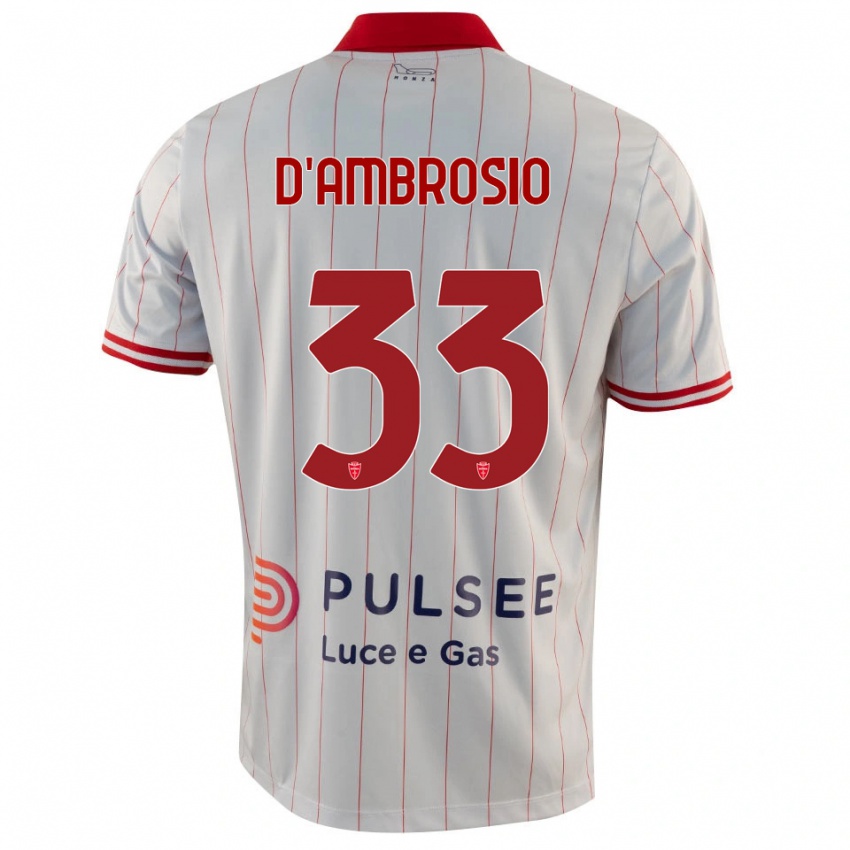 ילדים דנילו דאמברוסיו #33 לבן אדום כחול הרחק ג'רזי 2025/26 חולצה קצרה