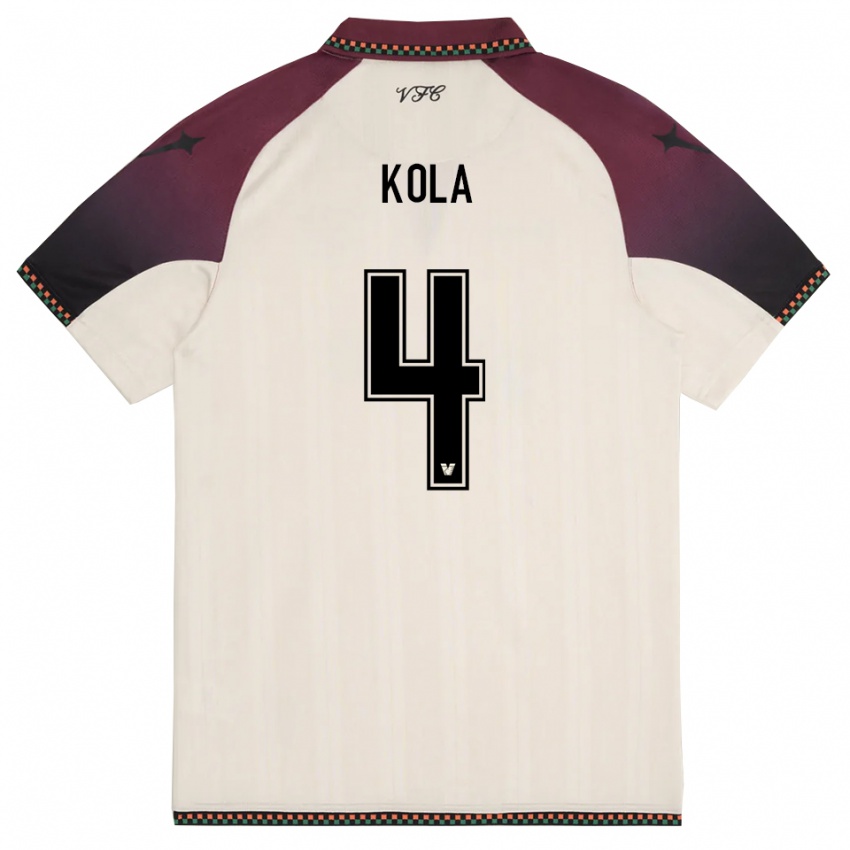 ילדים Davide Kola #4 קרם בורדו הרחק ג'רזי 2025/26 חולצה קצרה