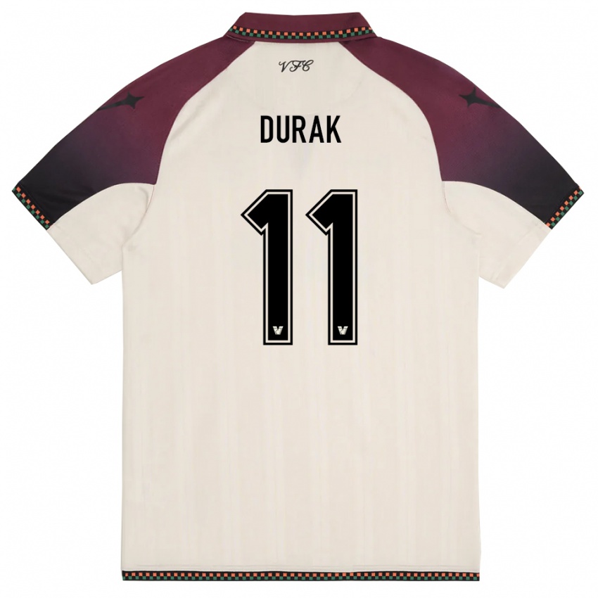 ילדים מאליק דוראק #11 קרם בורדו הרחק ג'רזי 2025/26 חולצה קצרה