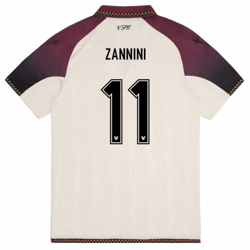 ילדים Sofia Zannini #11 קרם בורדו הרחק ג'רזי 2025/26 חולצה קצרה