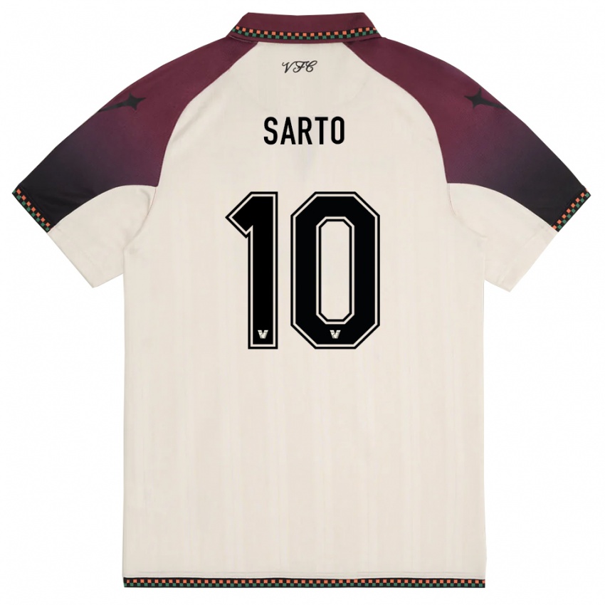 ילדים Gabriel Sarto #10 קרם בורדו הרחק ג'רזי 2025/26 חולצה קצרה