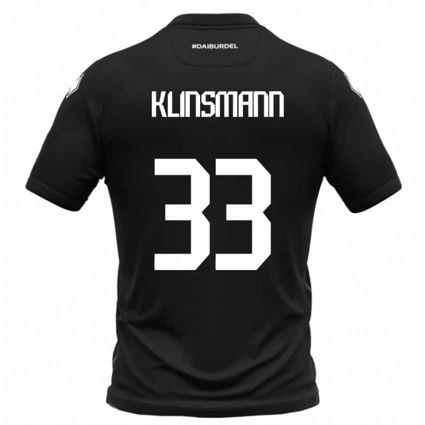 ילדים ג'ונתן קלינסמן #33 שחור לבן הרחק ג'רזי 2025/26 חולצה קצרה
