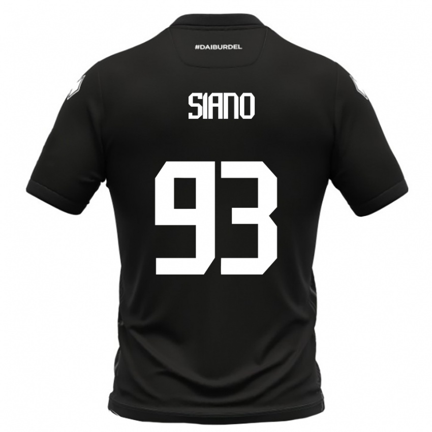 ילדים אלסנדרו סיאנו #93 שחור לבן הרחק ג'רזי 2025/26 חולצה קצרה