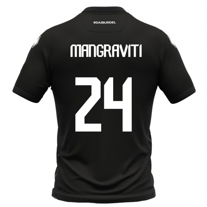 ילדים מסימיליאנו מנגרביטי #24 שחור לבן הרחק ג'רזי 2025/26 חולצה קצרה