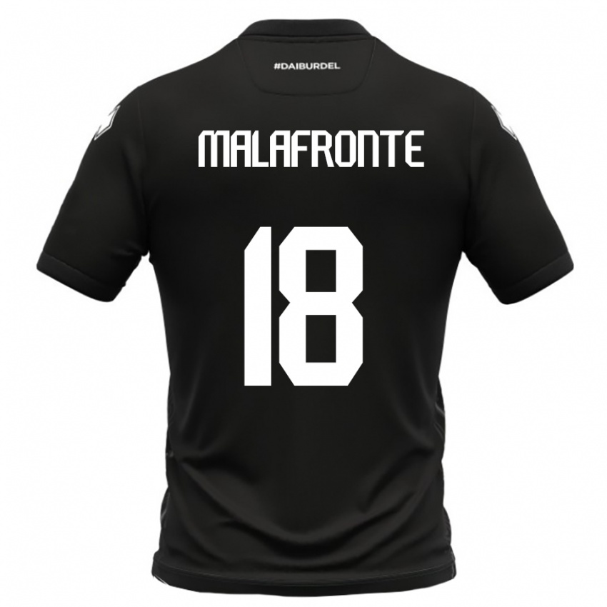 ילדים ג׳ובאני מלפרונטה #18 שחור לבן הרחק ג'רזי 2025/26 חולצה קצרה