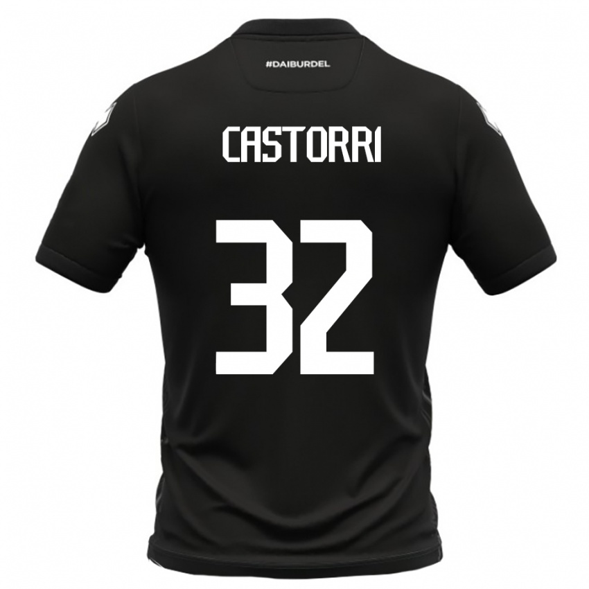 ילדים Gianmarco Castorri #32 שחור לבן הרחק ג'רזי 2025/26 חולצה קצרה