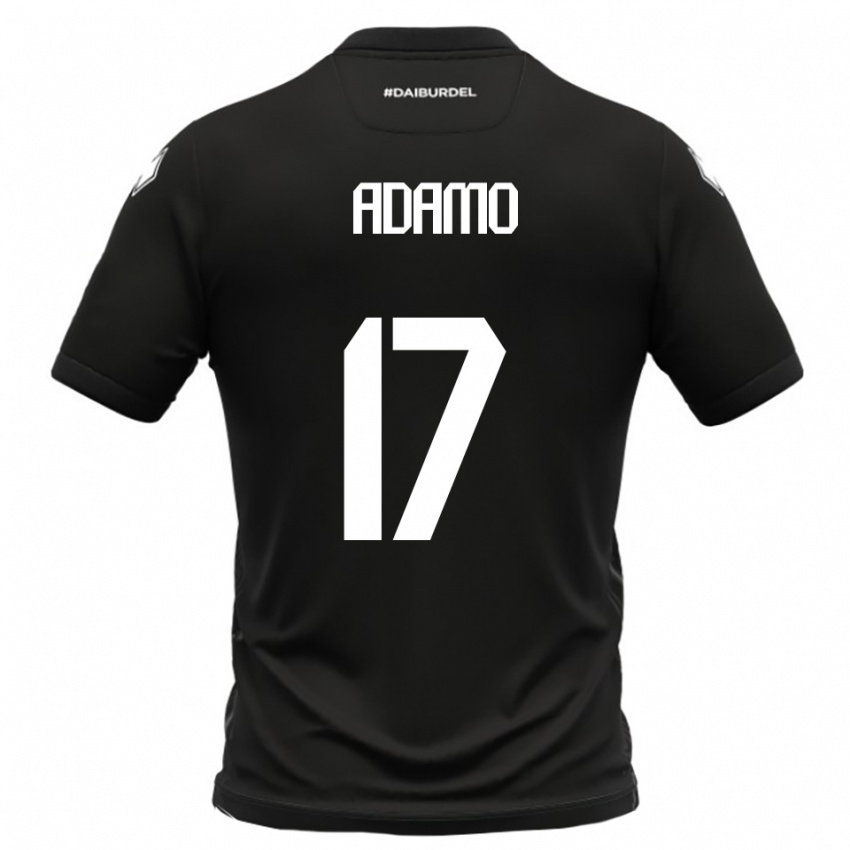 ילדים אמנואלה אדאמו #17 שחור לבן הרחק ג'רזי 2025/26 חולצה קצרה